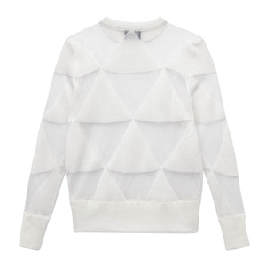 White Triangle Intarsia Sweater