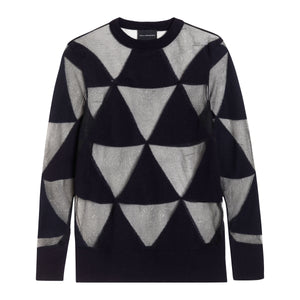 Navy Triangle Intarsia Sweater