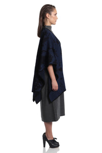 Navy Knitted Poncho
