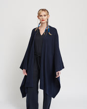 Navy Knitted Poncho