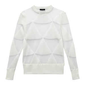 White Triangle Intarsia Sweater