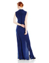 Navy Long Dress with Shoulder Detail