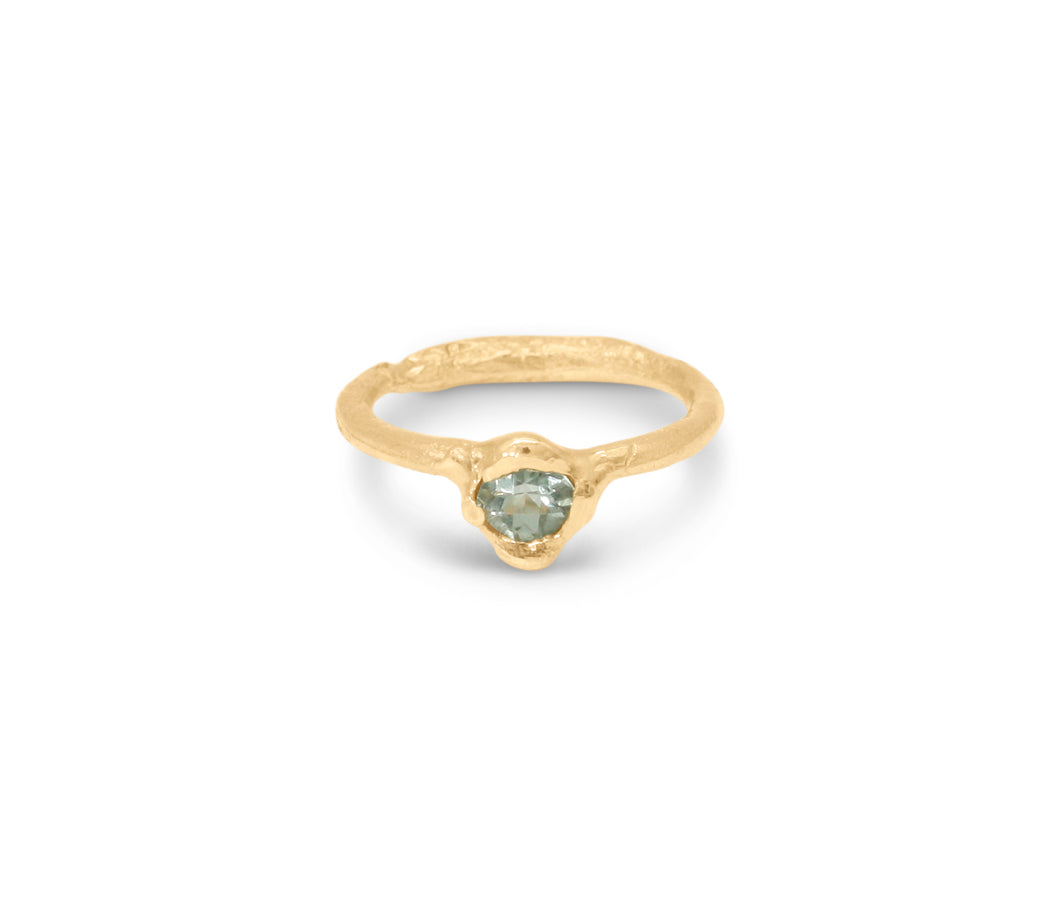 By Michael Miller Torn Clay Ring with Green Amethyst