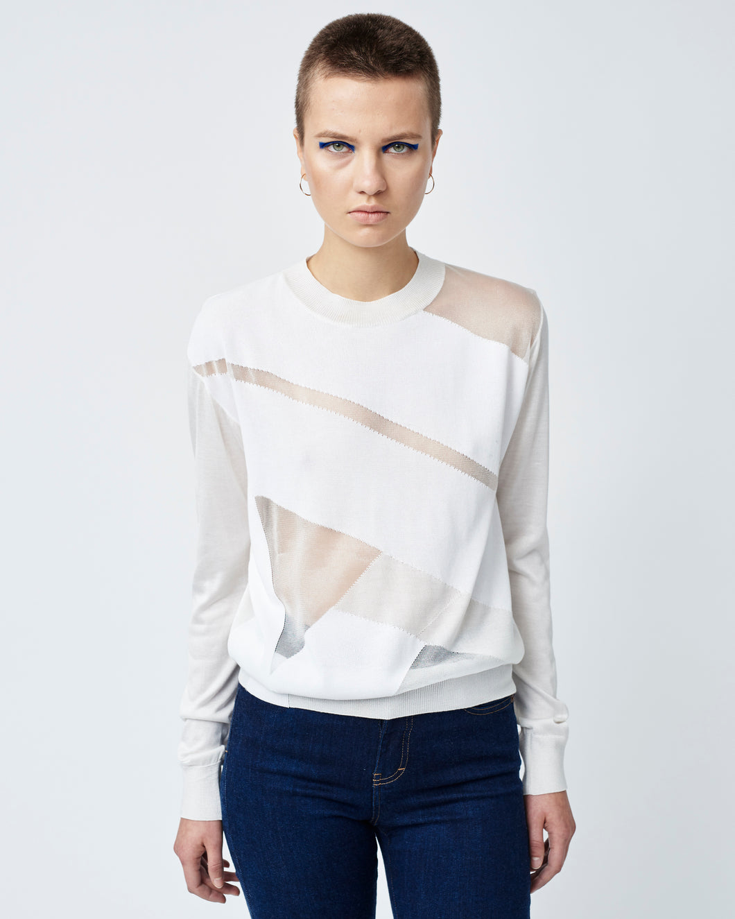 White Intarsia Sweater