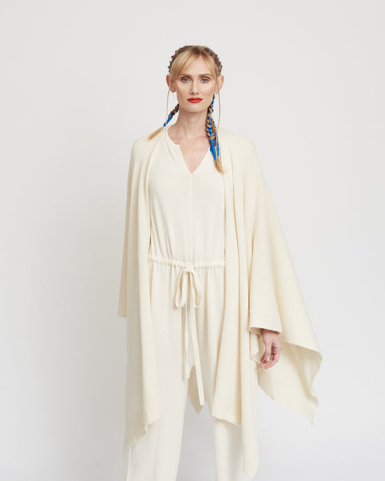Ivory Knitted Poncho